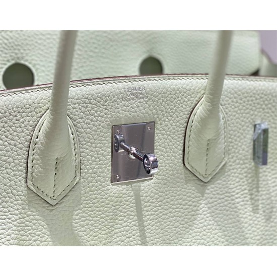 Hermes Hermès Birkin 30 Togo Bubble Green Silver Hardware Hand-Stitched