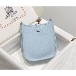 Hermes Hermès Evelyne 18 Togo Light Blue Gold Hardware Hand-Stitched