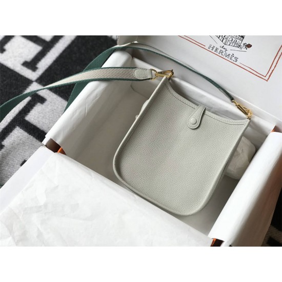 Hermes Hermès Evelyne 18 Togo Light Grey Gold Hardware Hand-Stitched