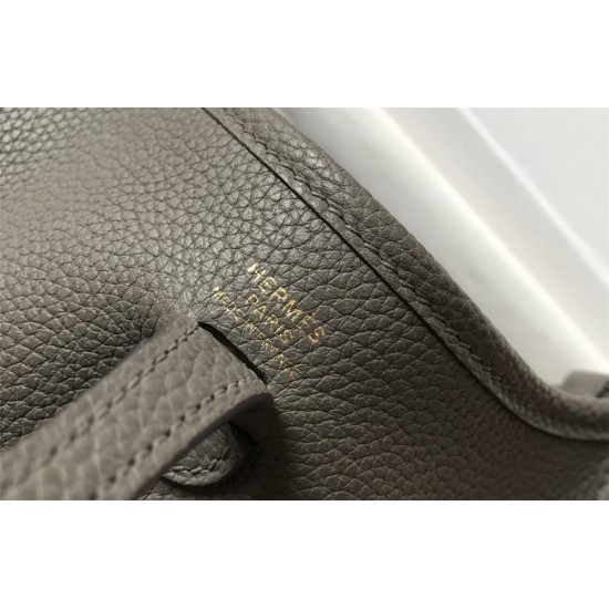 Hermes Hermès Evelyne 18 Togo Dark Grey Gold Hardware Hand-Stitched