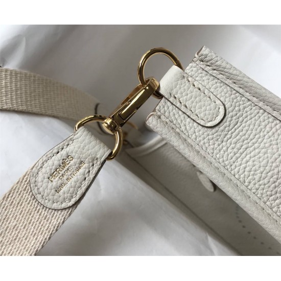 Hermes Hermès Evelyne 18 Togo White Gold Hardware Hand-Stitched