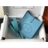 Hermes Hermès Evelyne 18 Togo Blue Gold Hardware Hand-Stitched