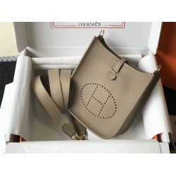 Hermes Hermès Evelyne 18 Togo Elephant Grey Gold Hardware Hand-Stitched