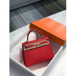 Hermes Hermès Kelly 28 Epsom Red Gold Hardware Hand-Stitched