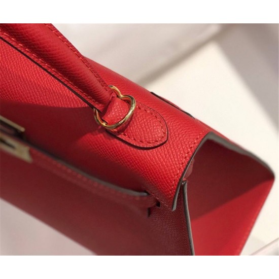 Hermes Hermès Kelly 28 Epsom Red Gold Hardware Hand-Stitched