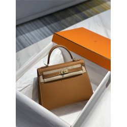 Hermes Hermès Kelly 28 Epsom Brown Gold Hardware Hand-Stitched