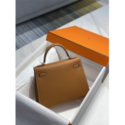 Hermes Hermès Kelly 28 Epsom Brown Gold Hardware Hand-Stitched