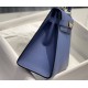 Hermes Hermès Kelly 28 Epsom Blue Gold Hardware Hand-Stitched