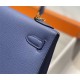 Hermes Hermès Kelly 25 Epsom Blue Gold Hardware Hand-Stitched