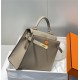 Hermes Hermès Kelly 28 Epsom Grey Gold Hardware Hand-Stitched