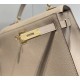 Hermes Hermès Kelly 28 Epsom Grey Gold Hardware Hand-Stitched