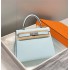 Hermes Hermès Kelly 28 Epsom Light Blue Silver Hardware Hand-Stitched