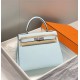 Hermes Hermès Kelly 28 Epsom Light Blue Silver Hardware Hand-Stitched