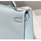 Hermes Hermès Kelly 28 Epsom Light Blue Silver Hardware Hand-Stitched