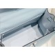 Hermes Hermès Kelly 28 Epsom Light Blue Silver Hardware Hand-Stitched