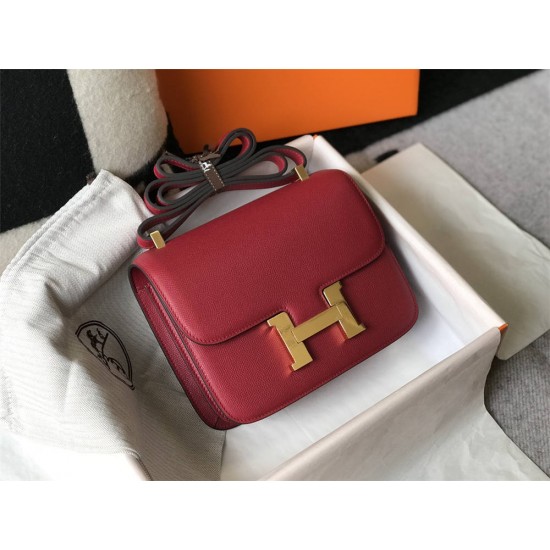 Hermes Hermès Constance 23 Epsom Deep Red Gold Hardware Hand-Stitched