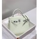 Hermes Hermès Kelly 25 Togo Bubble Green Silver Hardware Hand-Stitched