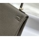 Hermes Hermès Kelly 28 Togo Dark Grey Gold Hardware Hand-Stitched