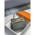 Hermes Hermès Kelly 25 Togo Grey Blue Gold Hardware Hand-Stitched