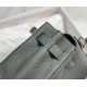 Hermes Hermès Kelly 28 Togo Grey Blue Gold Hardware Hand-Stitched