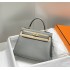 Hermes Hermès Kelly 25 Togo Light Grey Blue Gold Hardware Hand-Stitched