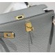 Hermes Hermès Kelly 25 Togo Light Grey Blue Gold Hardware Hand-Stitched