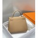 Hermes Hermès Kelly 25 Togo Milk Tea Brown Silver Hardware Hand-Stitched