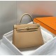 Hermes Hermès Kelly 25 Togo Milk Tea Brown Silver Hardware Hand-Stitched