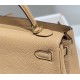 Hermes Hermès Kelly 25 Togo Milk Tea Brown Silver Hardware Hand-Stitched