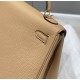 Hermes Hermès Kelly 25 Togo Milk Tea Brown Silver Hardware Hand-Stitched