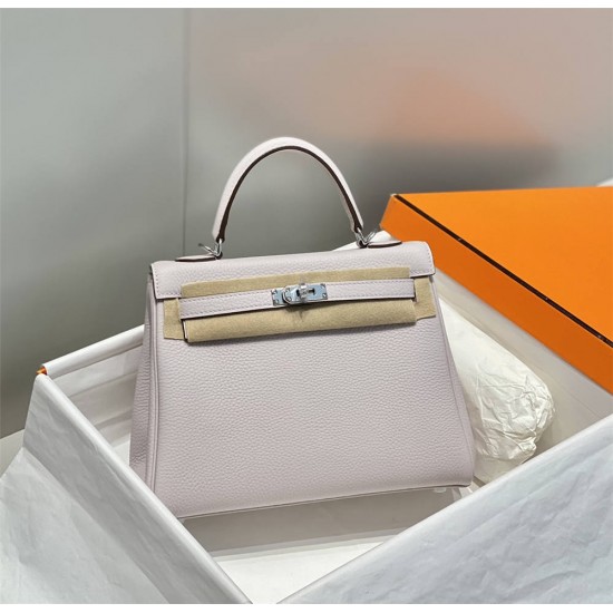 Hermes Hermès Kelly 25 Togo Dreamy Purple Silver Hardware Hand-Stitched