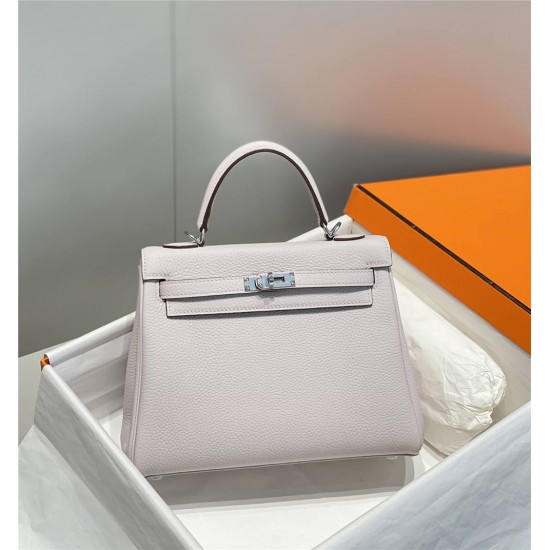 Hermes Hermès Kelly 25 Togo Dreamy Purple Silver Hardware Hand-Stitched