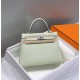 Hermes Hermès Kelly 25 Togo Bubble Green Silver Hardware Hand-Stitched