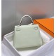 Hermes Hermès Kelly 25 Togo Bubble Green Silver Hardware Hand-Stitched