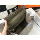 Hermes Hermès Kelly 25 Crocodile Skin Pattern Lambskin Inside Grey Gold Hardware Hand-Stitched