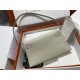 Hermes Hermès Kelly Elan 27 Goat Skin Grey Gold Hardware Hand-Stitched