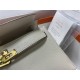 Hermes Hermès Kelly Elan 27 Goat Skin Grey Gold Hardware Hand-Stitched