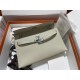 Hermes Hermès Kelly Elan 27 Goat Skin Grey Silver Hardware Hand-Stitched