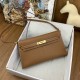 Hermes Hermès Kelly Elan 27 Goat Skin Brown Gold Hardware Hand-Stitched