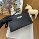 Hermes Hermès Kelly Elan 27 Goat Skin Black Silver Hardware Hand-Stitched