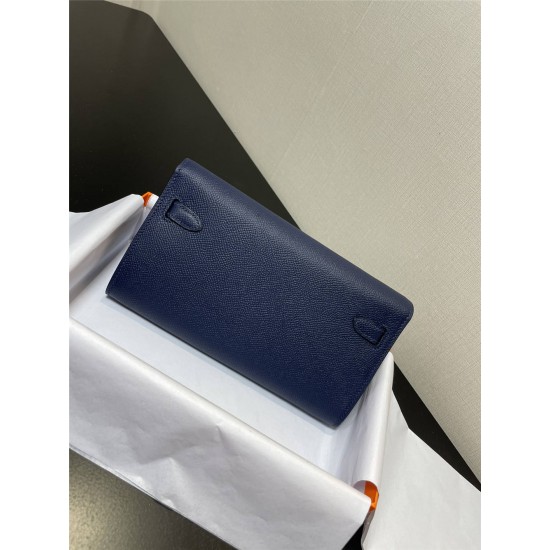 Hermes Hermès Kelly WOC 20.5 Blue Epsom Gold Hardware 20.5 x 11 x 2 cm Hand-Stitched