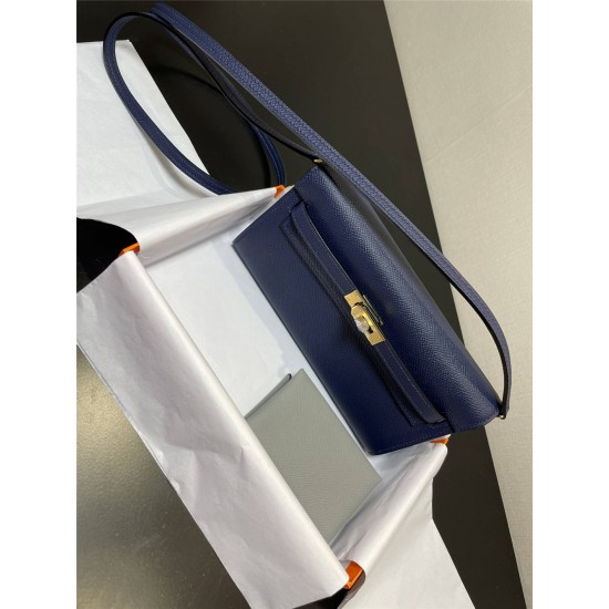 Hermes Hermès Kelly WOC 20.5 Blue Epsom Gold Hardware 20.5 x 11 x 2 cm Hand-Stitched