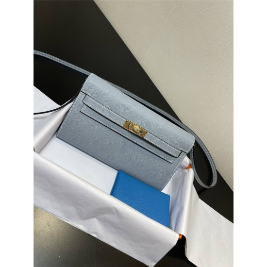 Hermes Hermès Kelly WOC 20.5 Light Blue Epsom Gold Hardware 20.5 x 11 x 2 cm Hand-Stitched