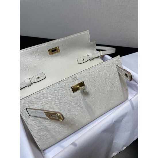 Hermes Hermès Kelly WOC 20.5 White Epsom Gold Hardware 20.5 x 11 x 2 cm Hand-Stitched