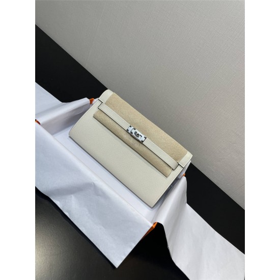 Hermes Hermès Kelly WOC 20.5 White Epsom Silver Hardware 20.5 x 11 x 2 cm Hand-Stitched