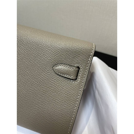 Hermes Hermès Kelly WOC 20.5 Grey Epsom Gold Hardware 20.5 x 11 x 2 cm Hand-Stitched