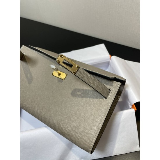 Hermes Hermès Kelly WOC 20.5 Grey Epsom Gold Hardware 20.5 x 11 x 2 cm Hand-Stitched