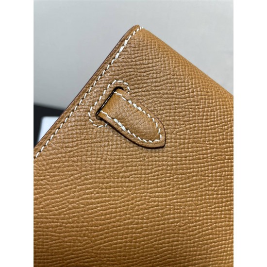 Hermes Hermès Kelly WOC 20.5 Brown Epsom Silver Hardware 20.5 x 11 x 2 cm Hand-Stitched