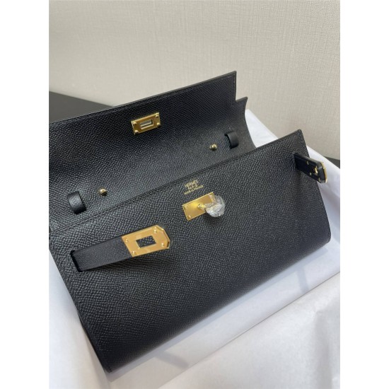 Hermes Hermès Kelly WOC 20.5 Black Epsom Gold Hardware 20.5 x 11 x 2 cm Hand-Stitched