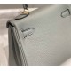 Hermes Hermès Mini Kelly 20 Togo Grey Blue Gold Hardware Hand-Stitched